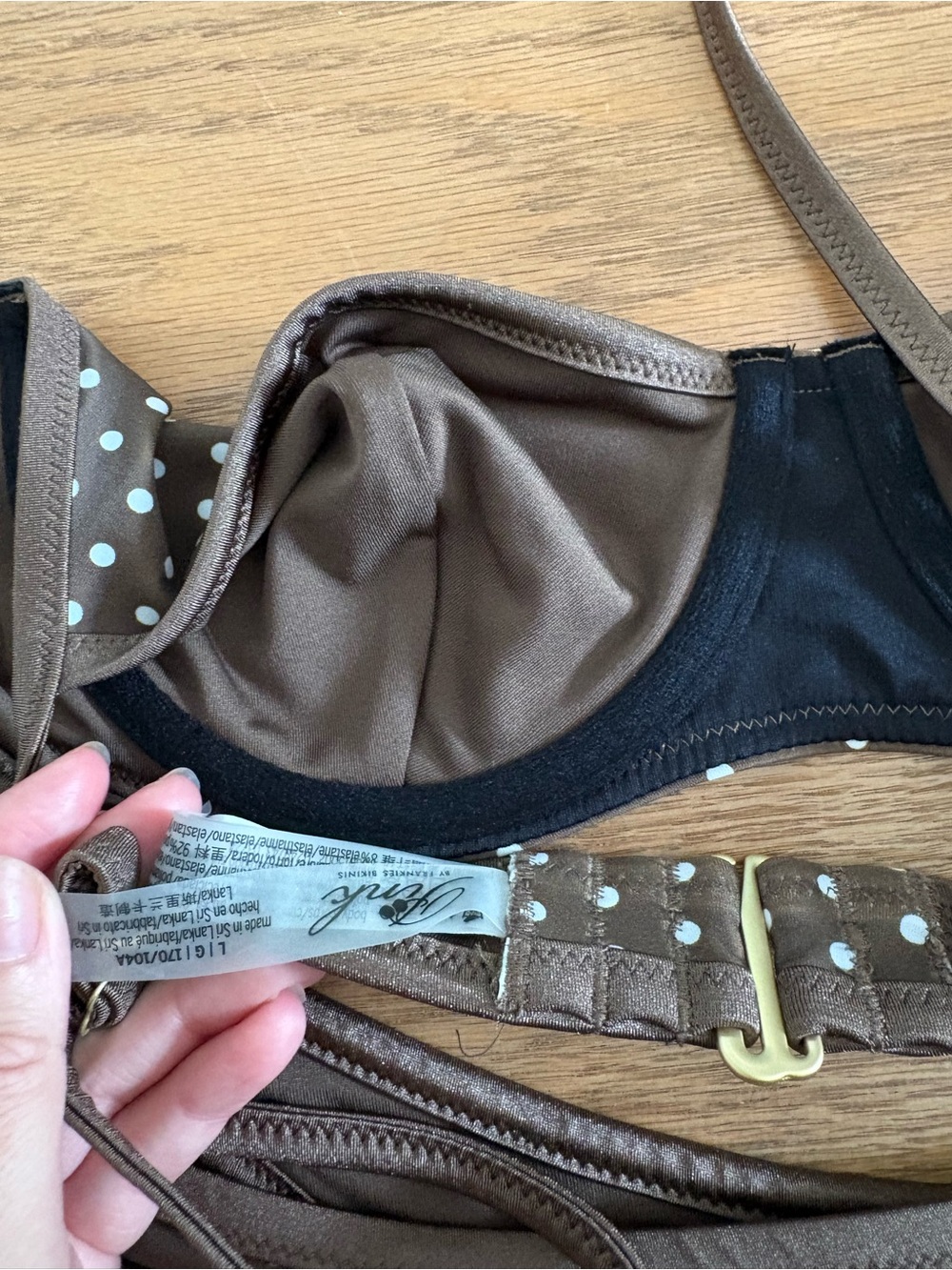 Frankie's Bikinis Brown Polka Dot Underwire Bikini - Picture 4 of 4
